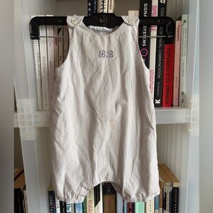 Jacadi Beige Striped Baby Outfit | 12M